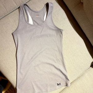 Gray Under Armour racer back tank top, S
